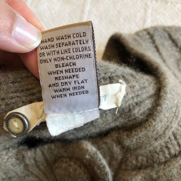 Ruff Hewn Wool Blend Cable Knit Sweater M Brown Lambswool Rabbit Hair Heritage - Picture 8 of 9